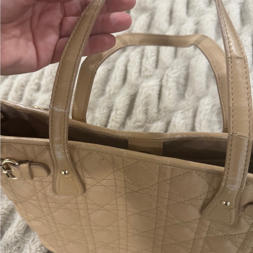Christian Dior Coated Canvas Cannage Tote Bag with Charm - Picture 4 of 10
